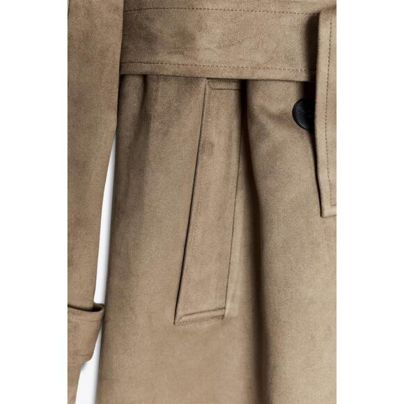 ZARA SUEDE EFFECT TRENCH COAT - Picture 8 of 8